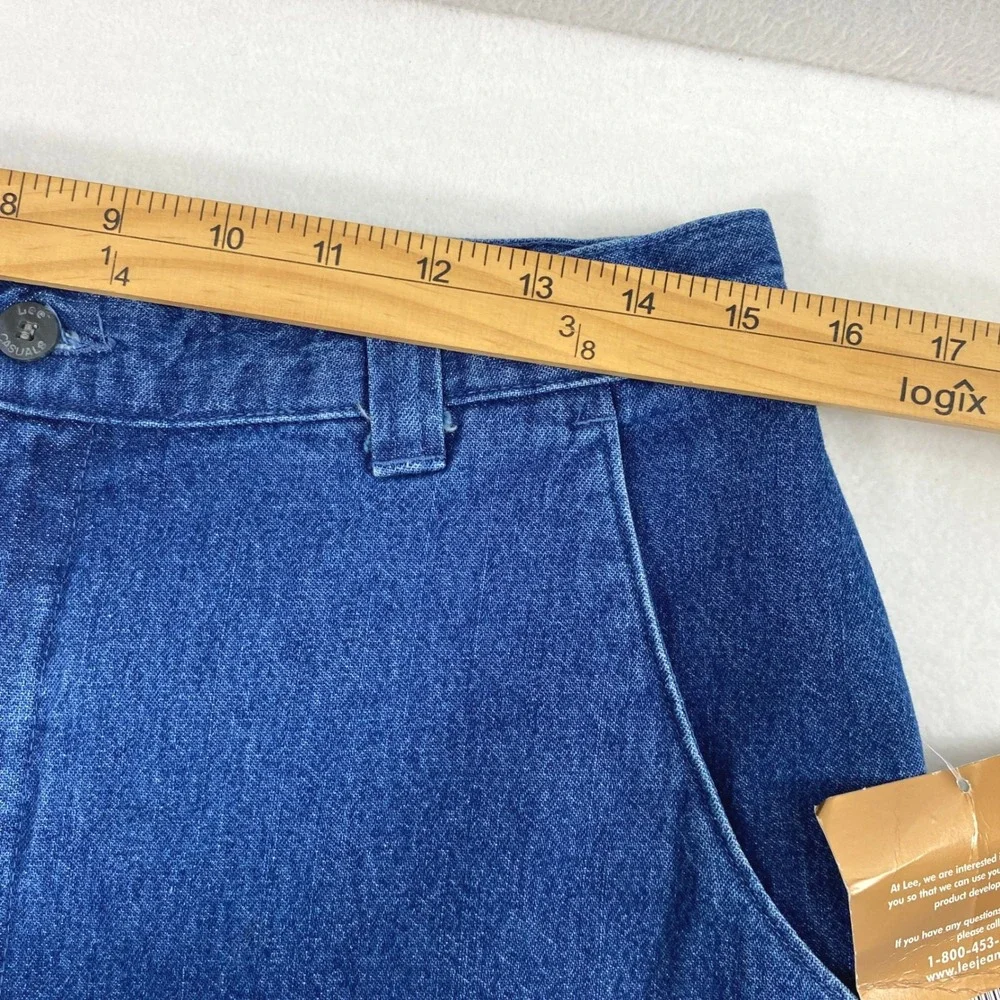 Vtg Lee Tapered Leg Jeans Women 14 M Wrinkle‎ Free High Rise Medium Wash Denim